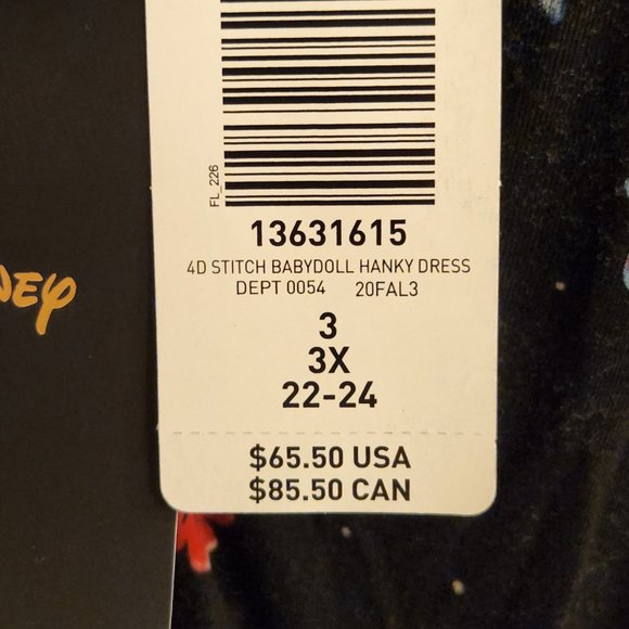 Torrid Size 3 (22/24W) Disney Lilo & Stitch Tattoo Handkerchief Skater Dress NWT - Picture 9 of 13